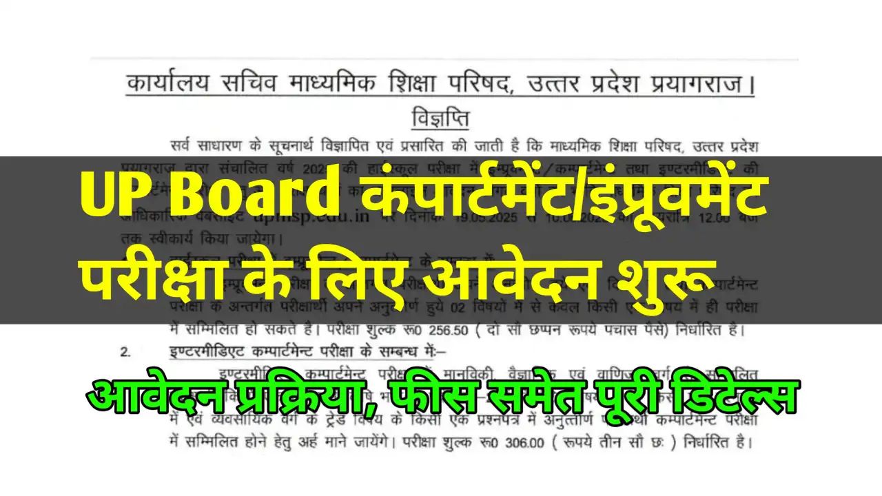 UP Board Compartment Form 2025