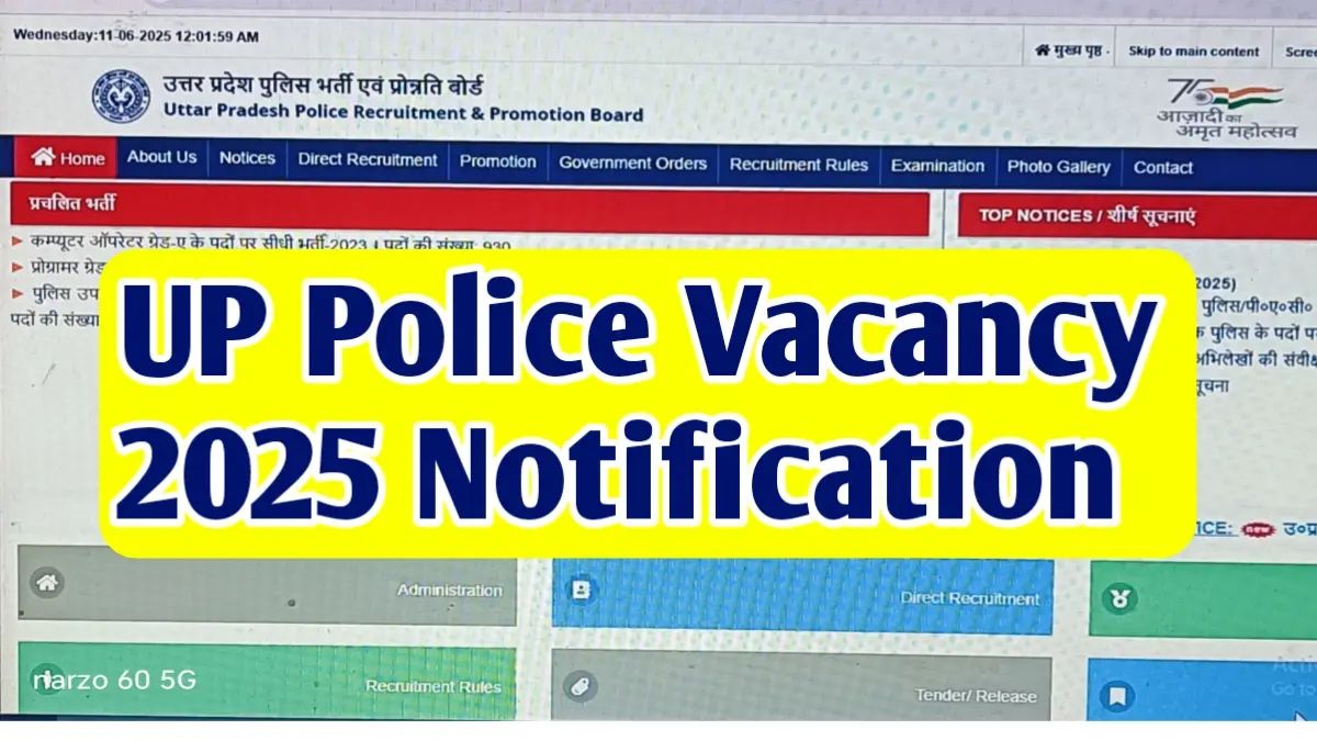 UP Police Vacancy 2025 Notification